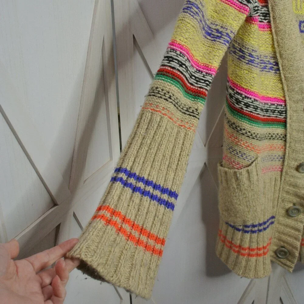 Free People Multicolor Striped Knit Cardigan